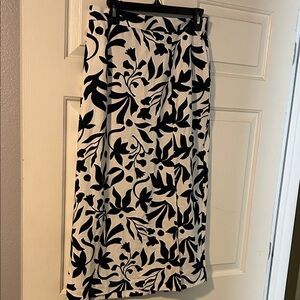 Floral Black and White Women's Skirt
